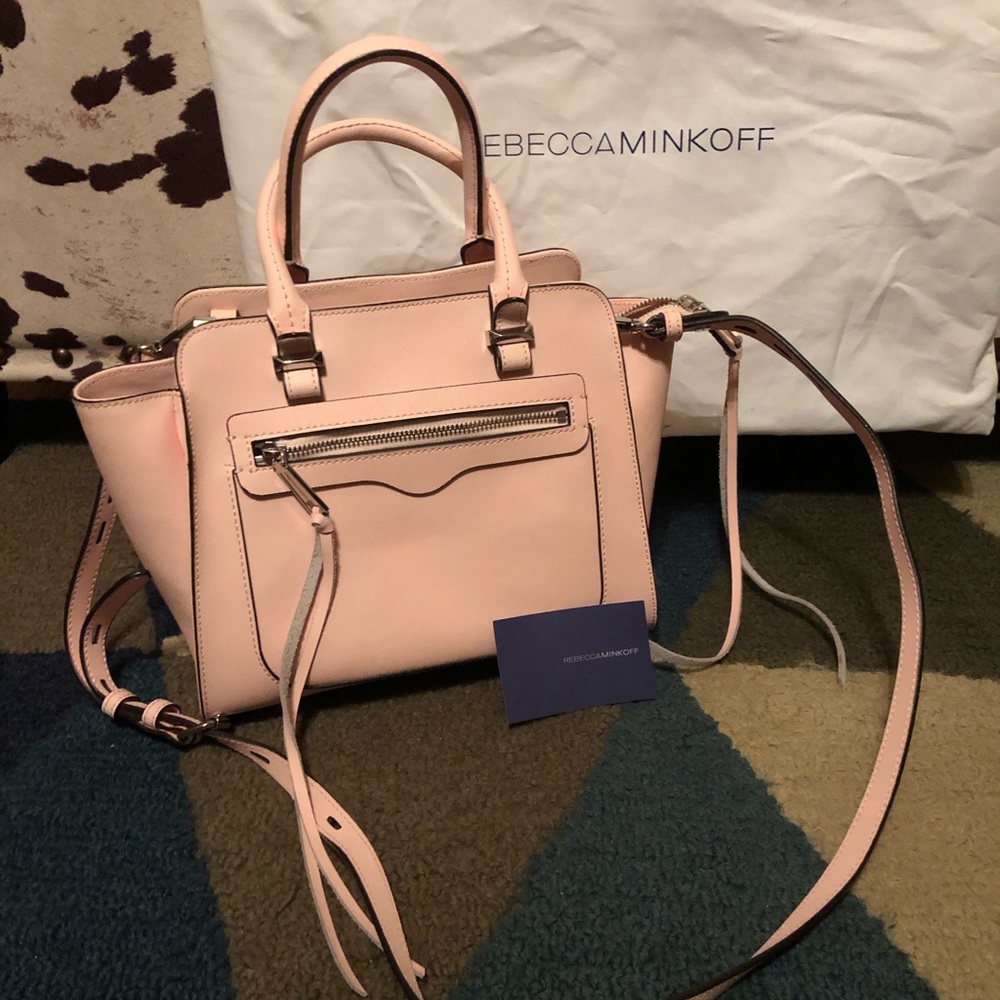 Rebecca Minkoff pink micro Regan satchel handbag